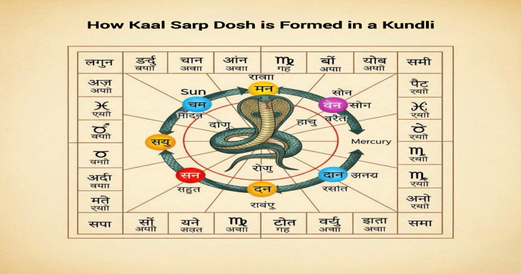 How Kaal Sarp Dosh is Formed in a Kundli
