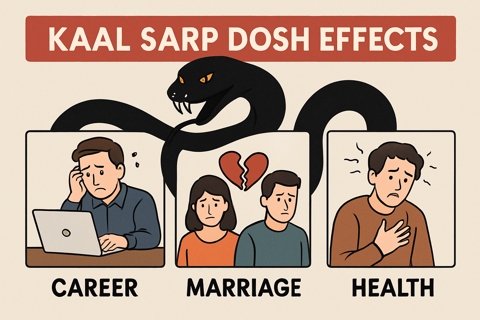 Kaal Sarp Dosh Effects on Career, Marriage, and Health